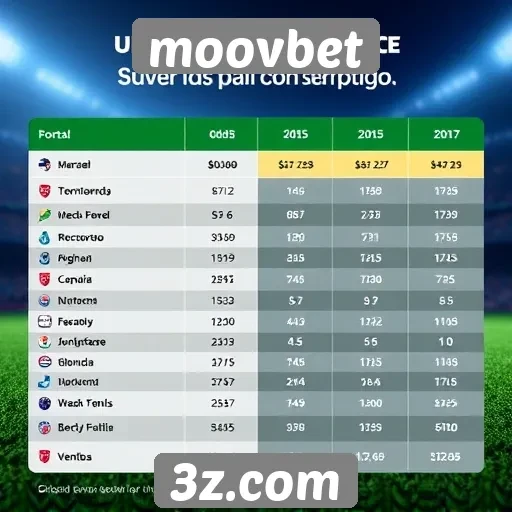 Comparativo de odds entre Moovbet e concorrentes