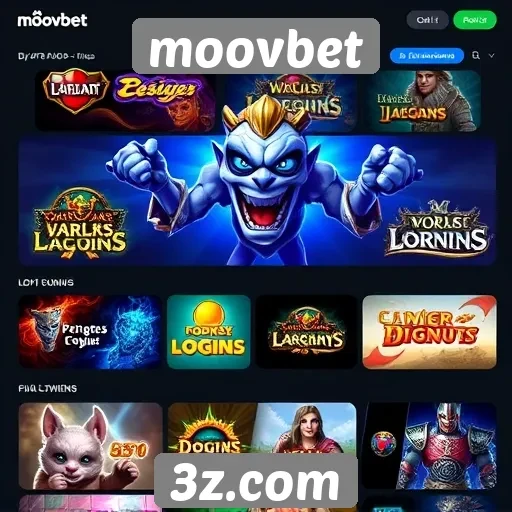 Variedade de jogos disponíveis no moovbet